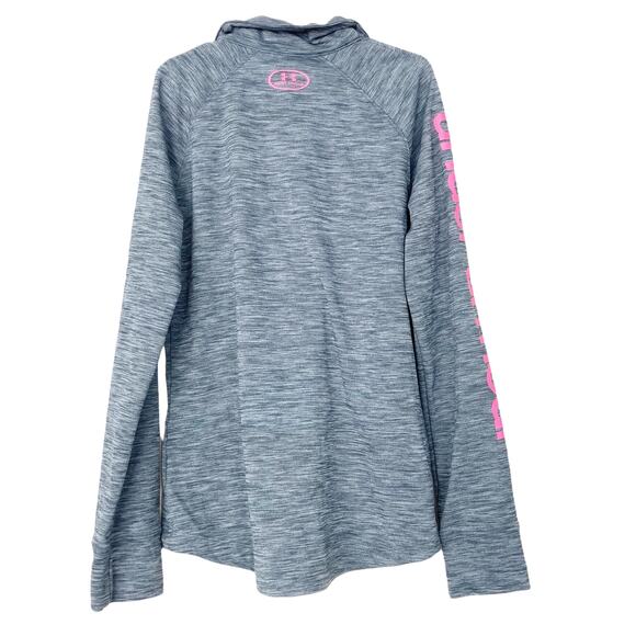 Under Armour Gray Pink Quarter Zip Sz YM - Picture 4 of 6